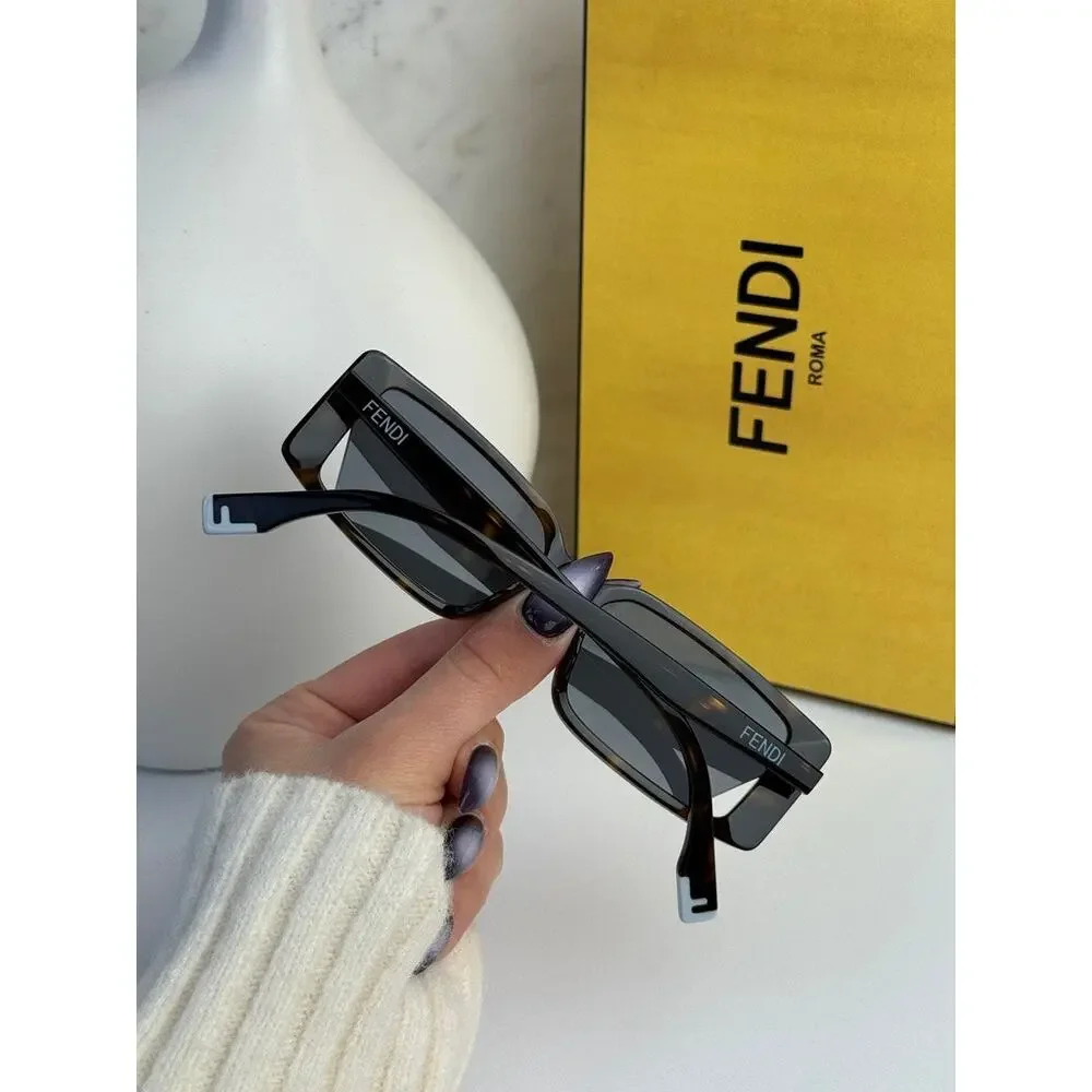 NEW Fendi FE40164I Way Brown Rectangular Slim Sunglasses - Picture 6 of 6
